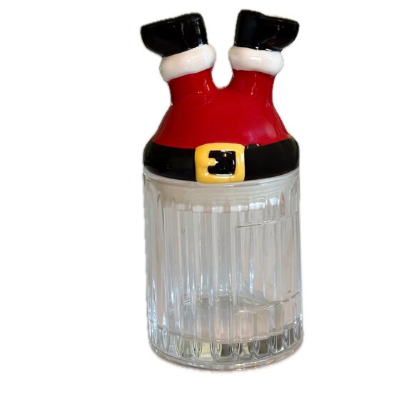 Santa Glass Storage Jar Candy Tea Container Christmas Decoration - Picture 5 of 8